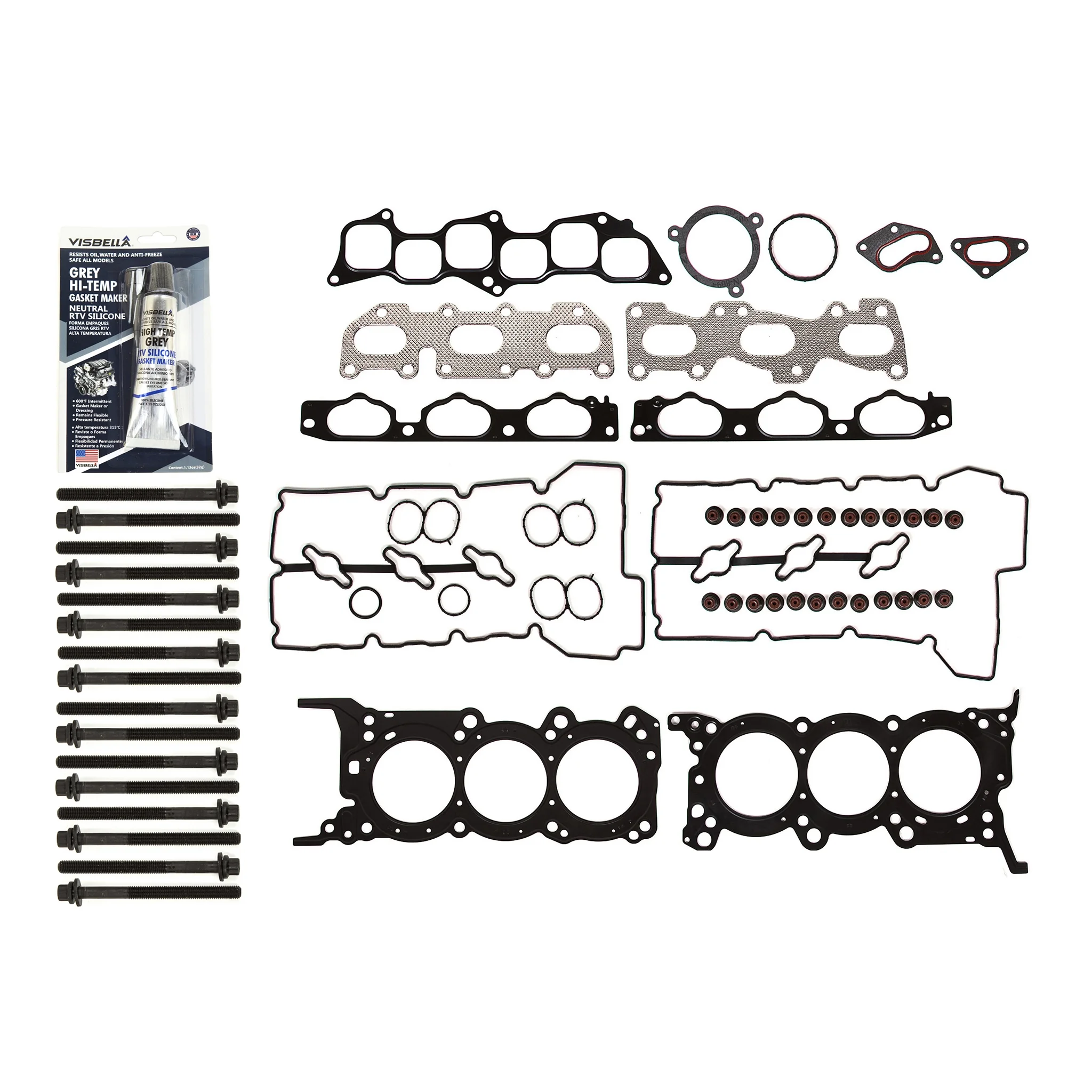 Evergreen HSHB5044 Head Gasket Bolts Set Fit 06-04/20/07 Hyundai Azera Santa Fe Sonata 3.3 G6DB