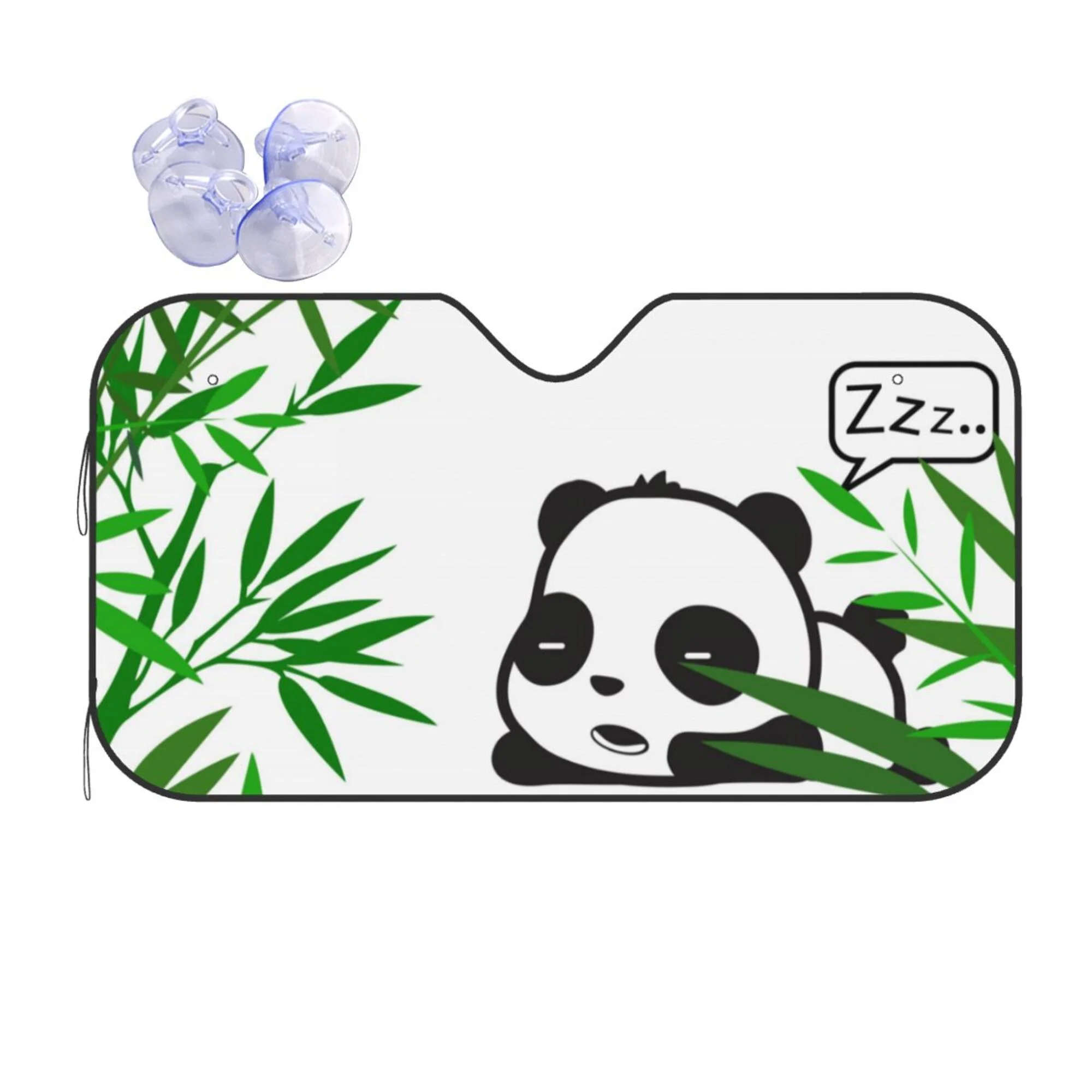 XMXY Car Sun Shade Windshield, Panda Bamboo Bear Automotive Front Window Sun Visor for Cars SUV Trucks, Small Size