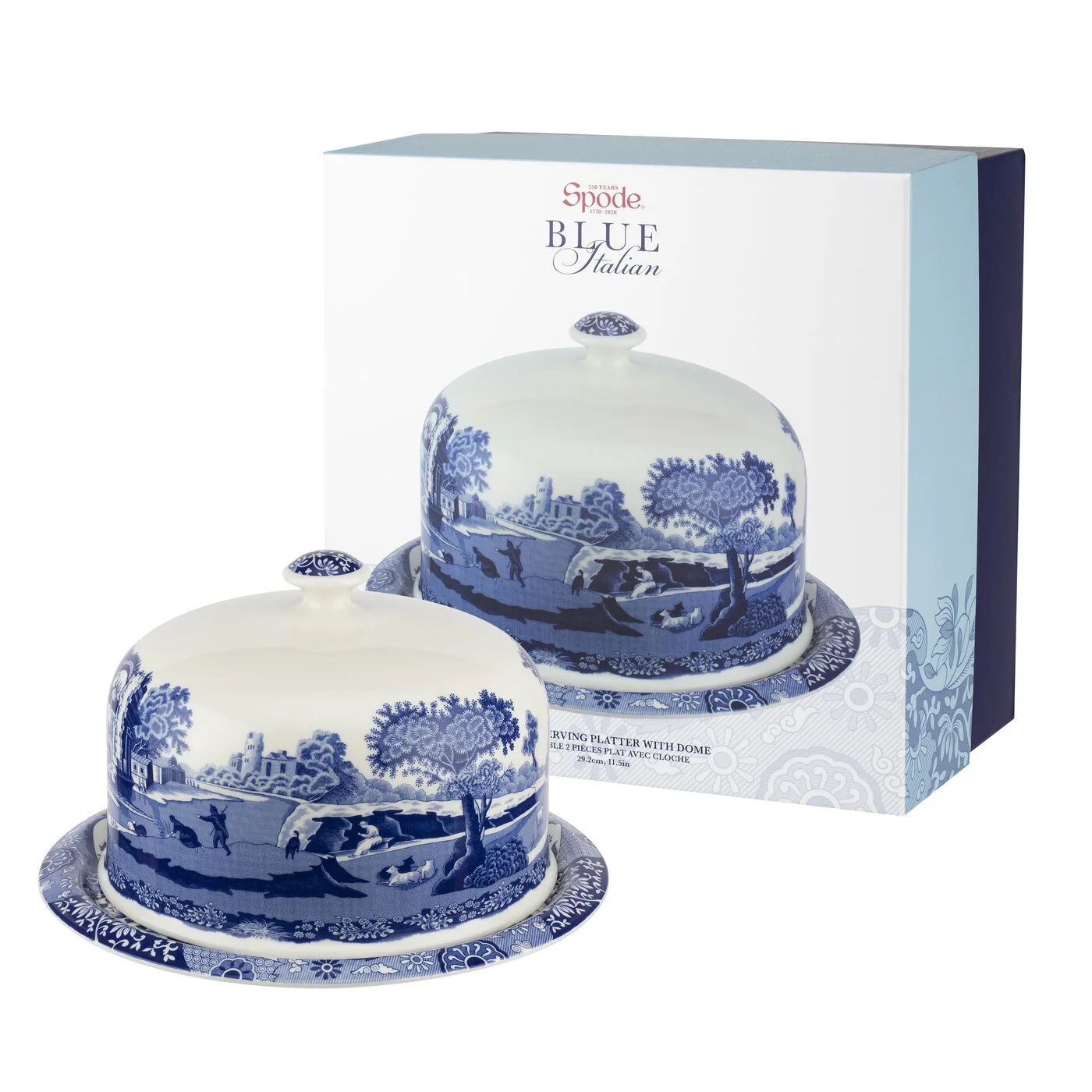 Spode  Blue Italian 2 Piece Serving Platter with Dome
