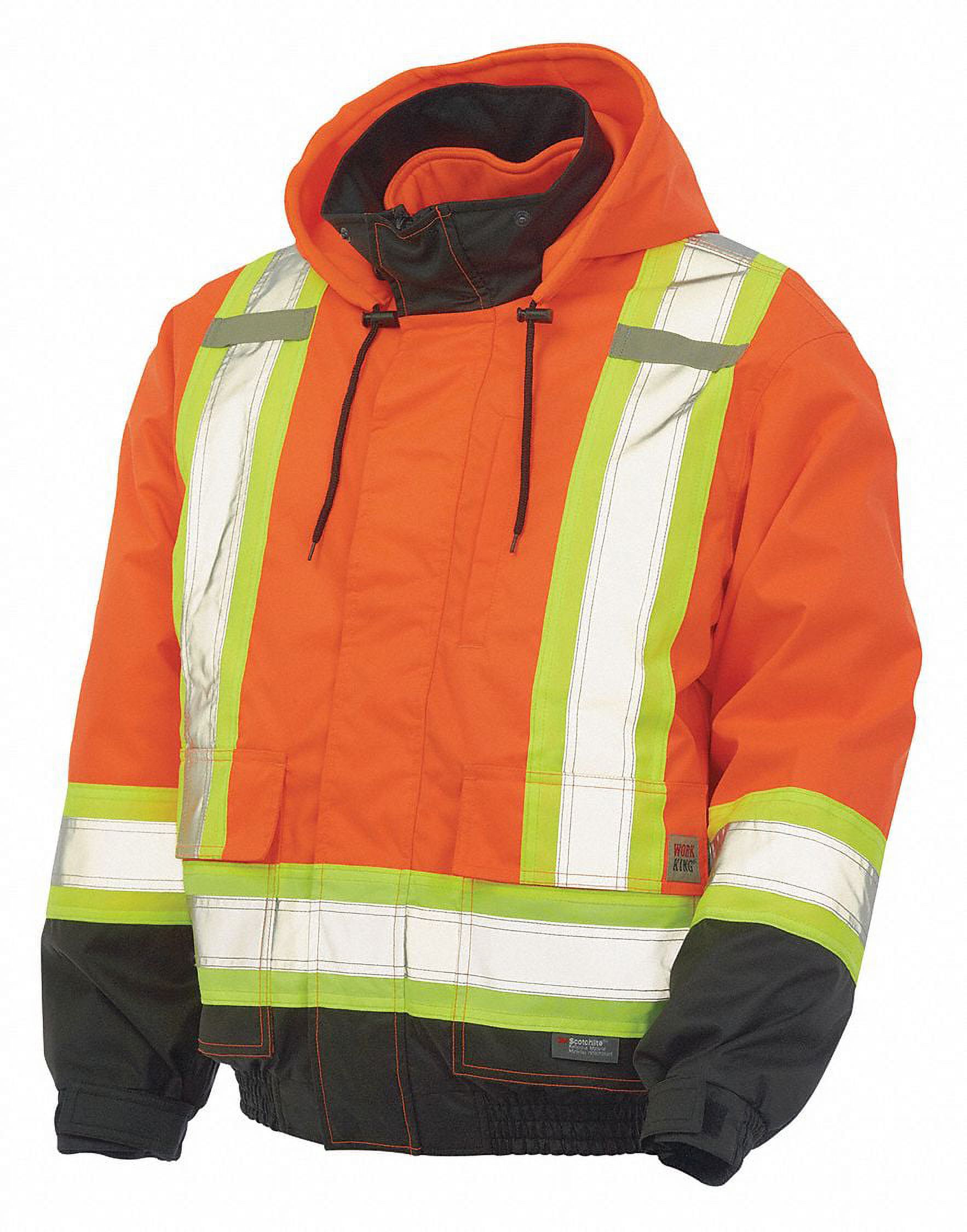 Tough Duck Bomber Jacket, Hi-Viz, Insul.,Orange, L  S41311