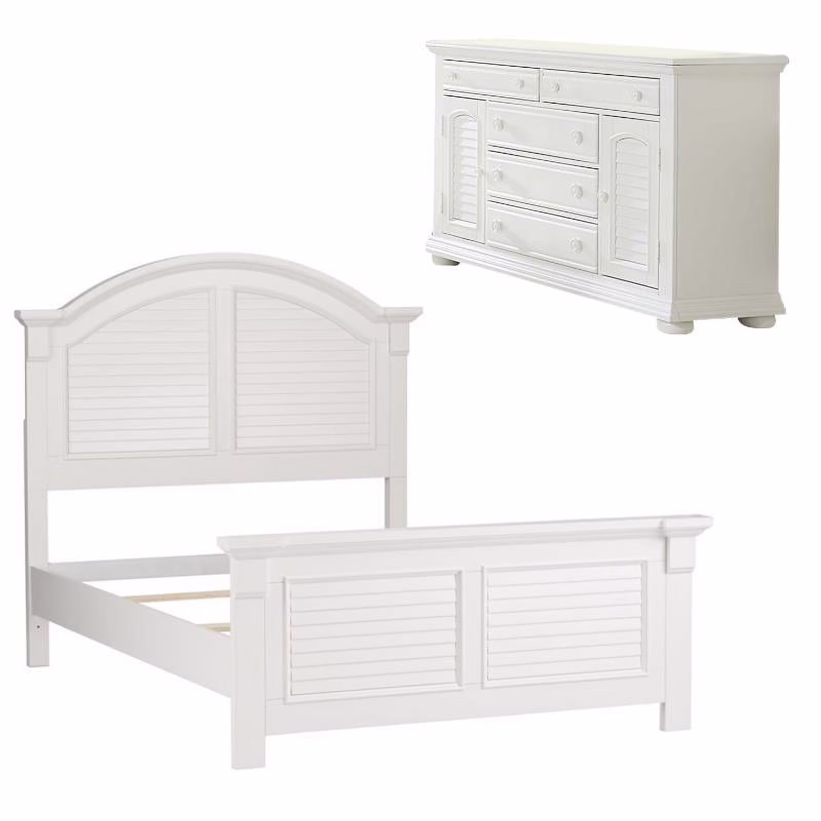 Home Square 2-Piece Set with Twin Panel Bed and 2-Door-5 Drawer Dresser
