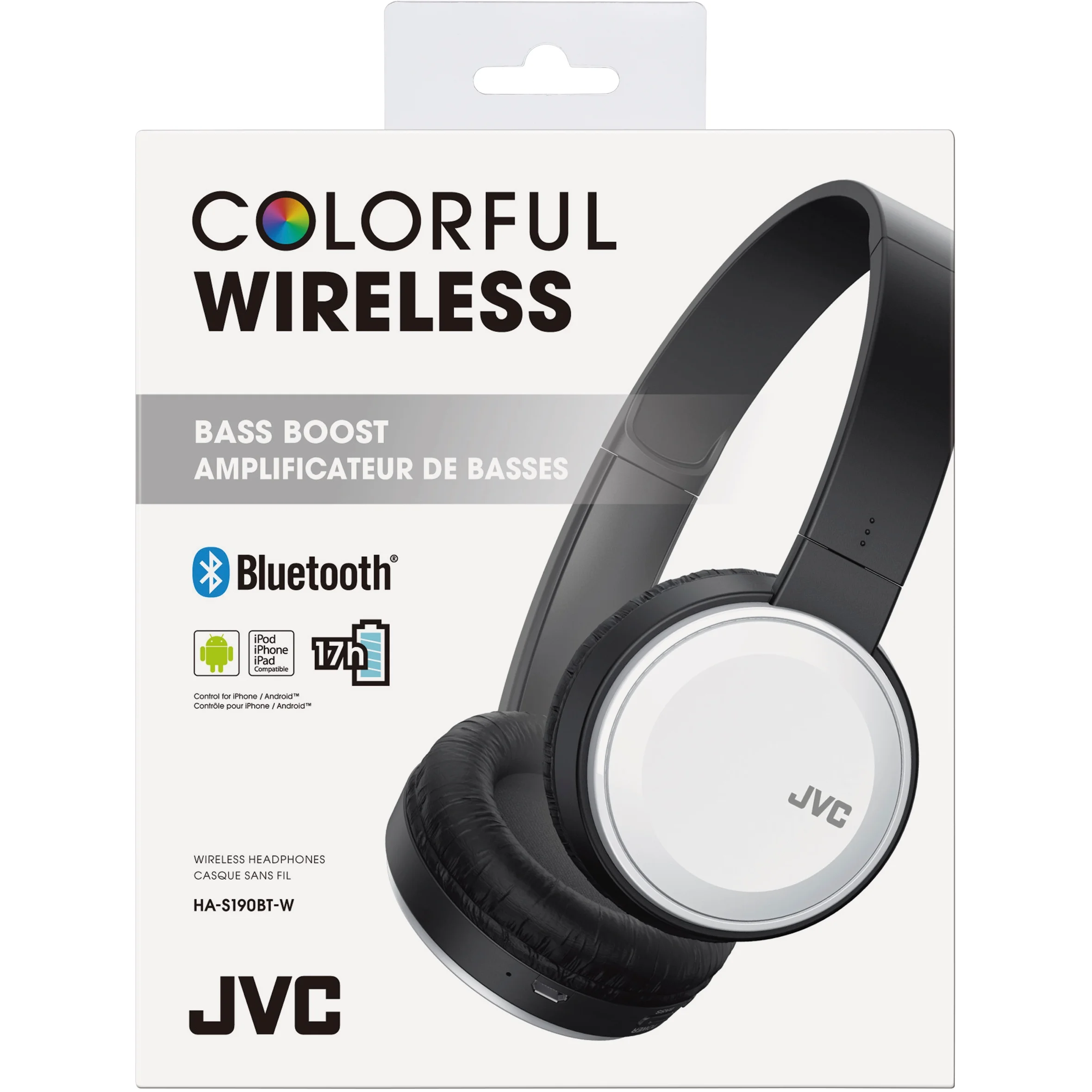 JVC HAS190BTW - White Lightweight Bluetooth Headphones