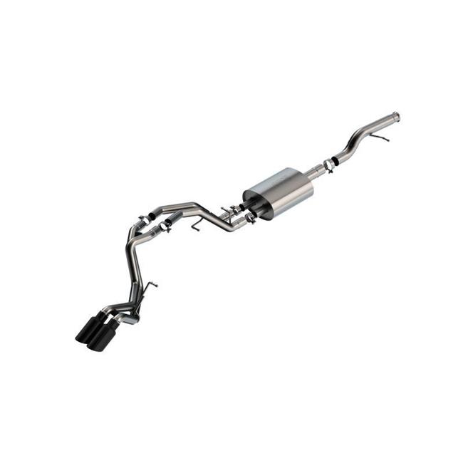 140855BC 5.3L V8 4WD 4DR S-Type 304 SS Cat-Back Exhaust System with Dual Rear Exit for 2021-2022 Chevy Tahoe, Black