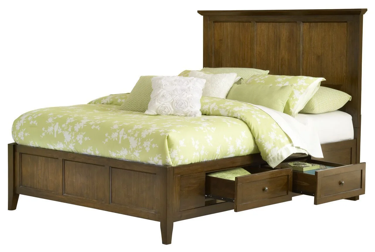 Pantego Shaker Full Storage Bed in Pecan Mahogany