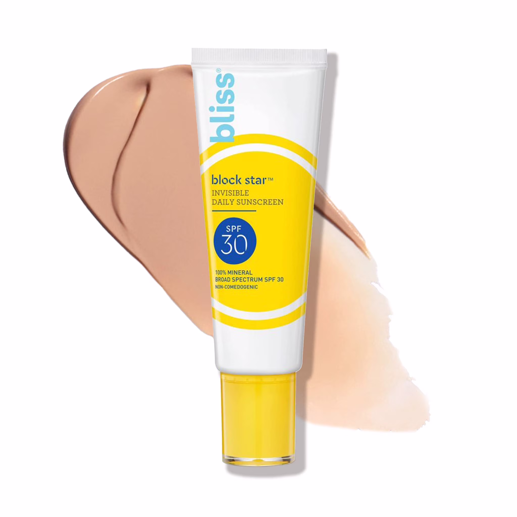 Bliss Block Star Tinted Face Sunscreen Spf 30-1.4 Fl Oz. - 100% Mineral Broad Spectrum Sunscreen With Zinc Oxide & Titanium Dioxide - Non Greasy Invisible Finish.