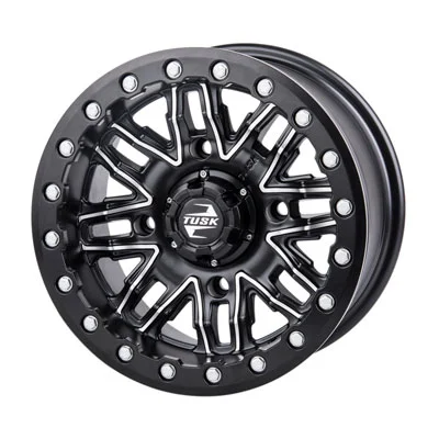 4/156 Tusk Nebo Beadlock Wheel 14x7 4.0 + 3.0 Machined/Black for Polaris RANGER RZR XP 1000 RIDE COMMAND Edit. 2018