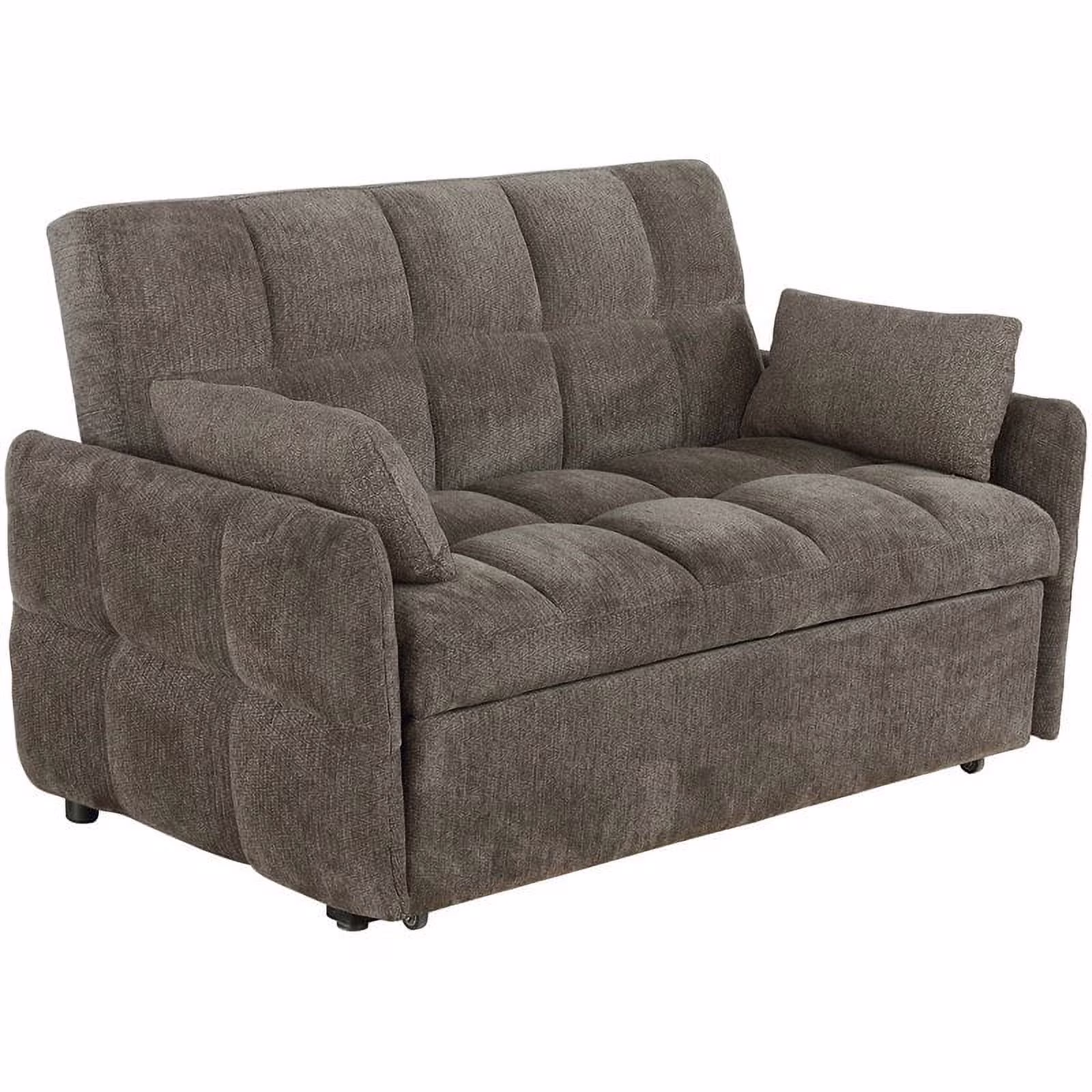 Bowery Hill Modern Tufted Sleeper Sofa Bed in Brown