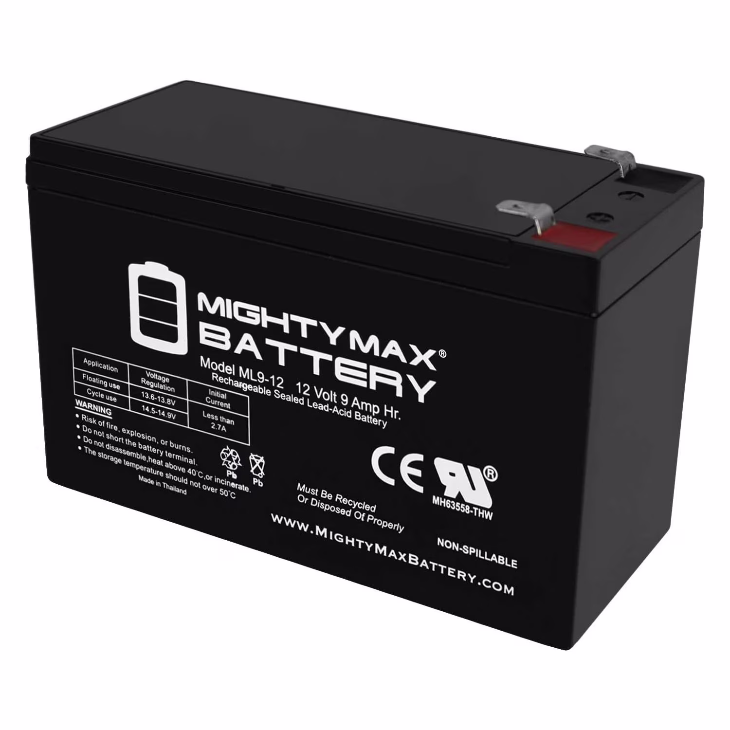 12V 9Ah SLA Battery Replacement for Razor Dirt Quad Mini-ATV