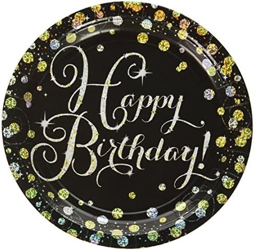 Amscan Sparkling Celebration Round Prismatic Plates - 9