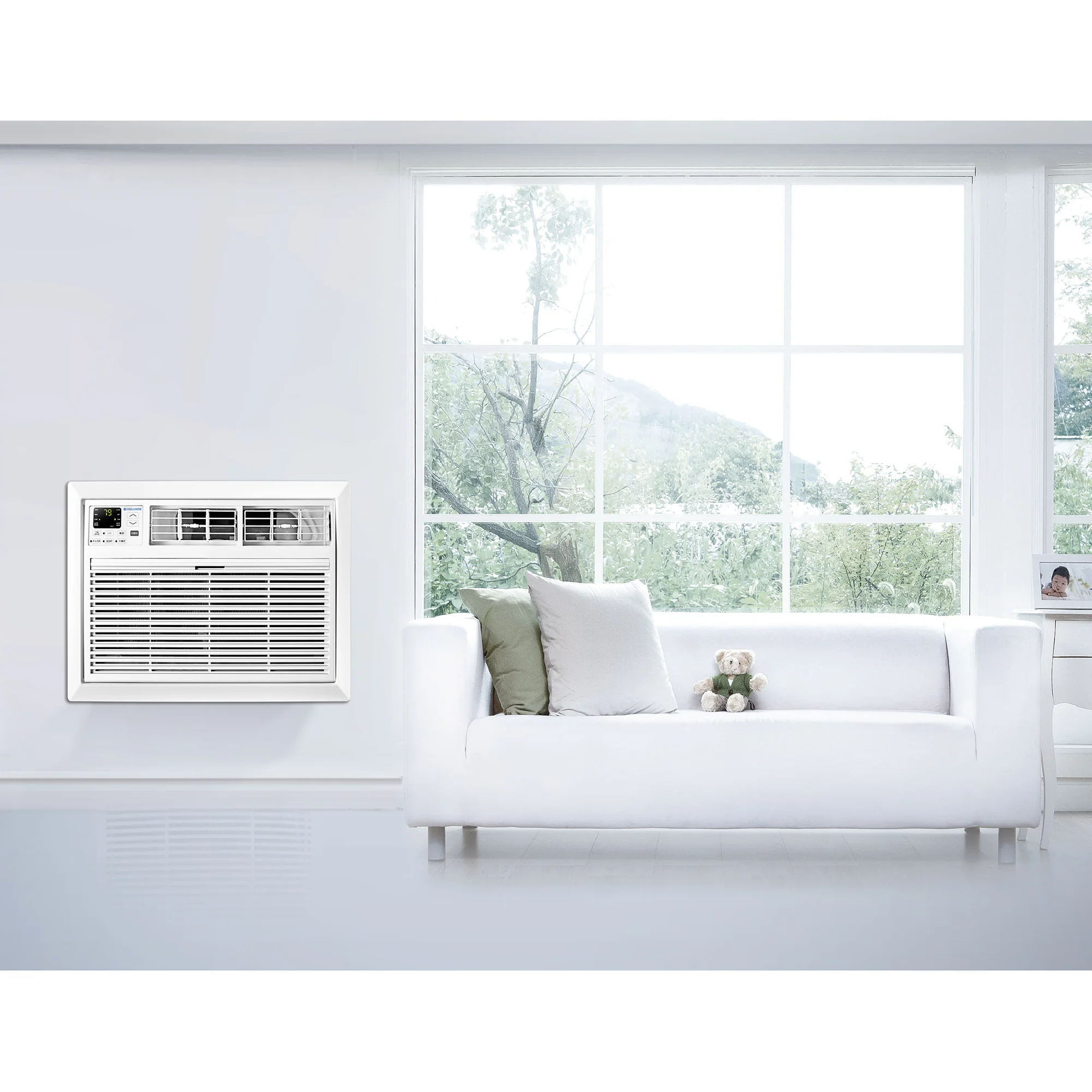 Cool-Living 10,000 BTU 230-Volt Through-the-Wall Air Conditioner with Heat, White