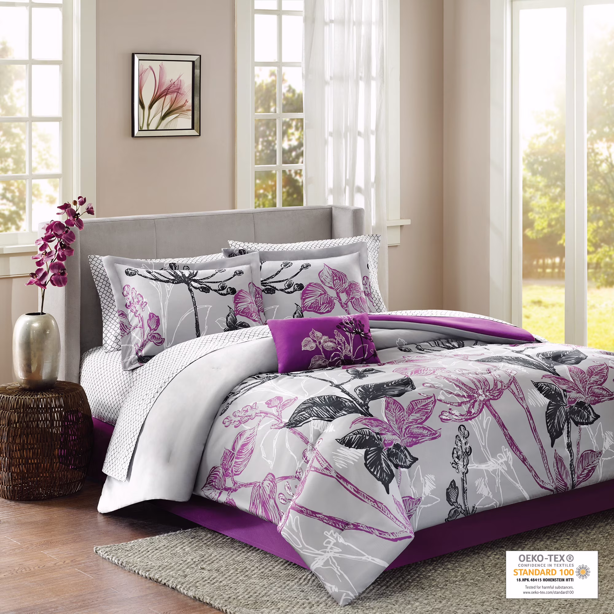 Home Essence Kendall Bed in a Bag Comforter Bedding Set, Cal King