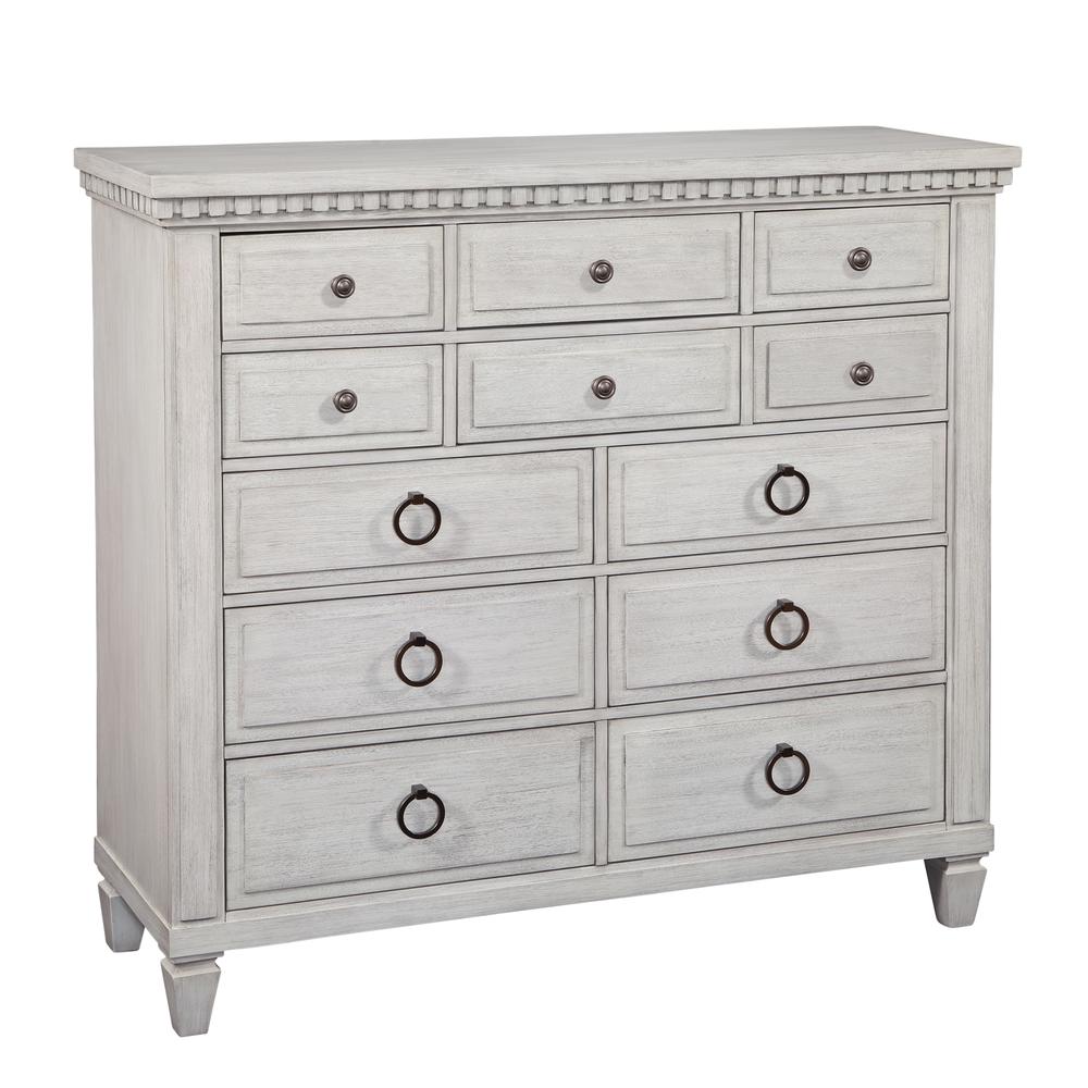 American Woodcrafters Salter Path Wood Gentlemen's Chest in Oyster White