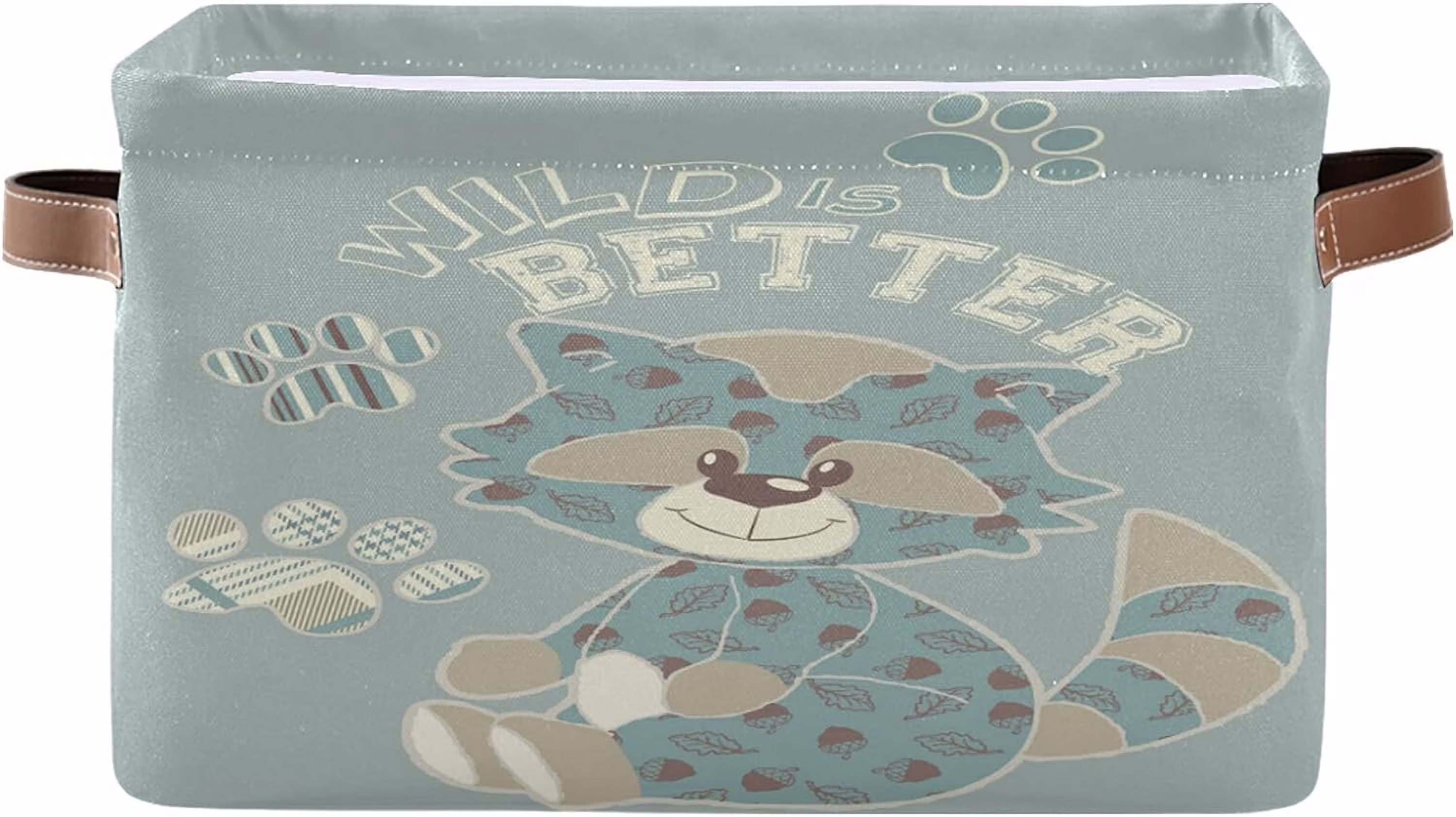 Wellsay Cat Cute Cartoon Storage Bin for Toy Storage Basket Dirty Clothes Sundries Office Home Closet Organizer Shelf Cube Box Waterproof Laundry Basket