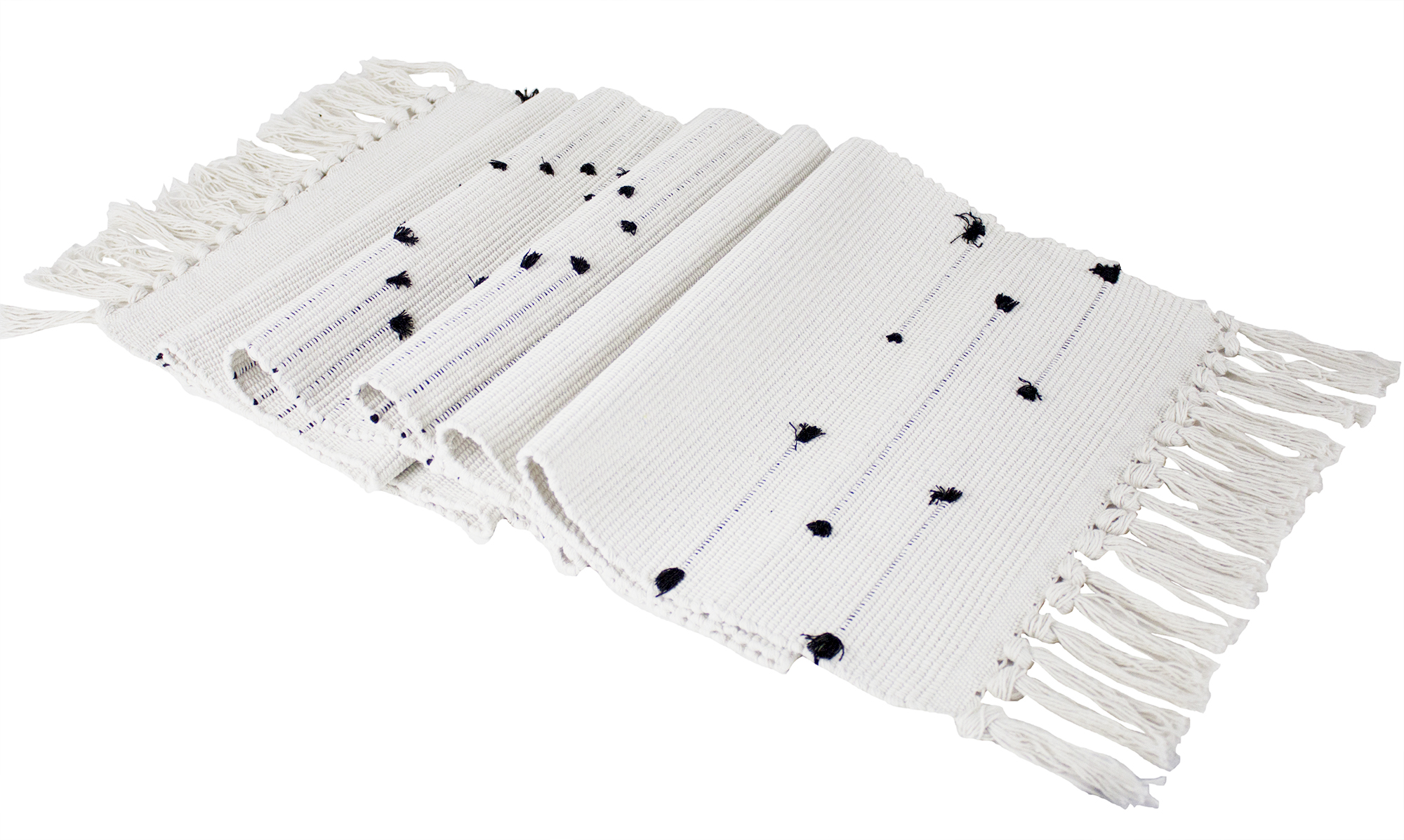 Fennco Styles Boho Chic Stitched Chevron Fringe 14 x 103 Inch Cotton Blend Table Runner