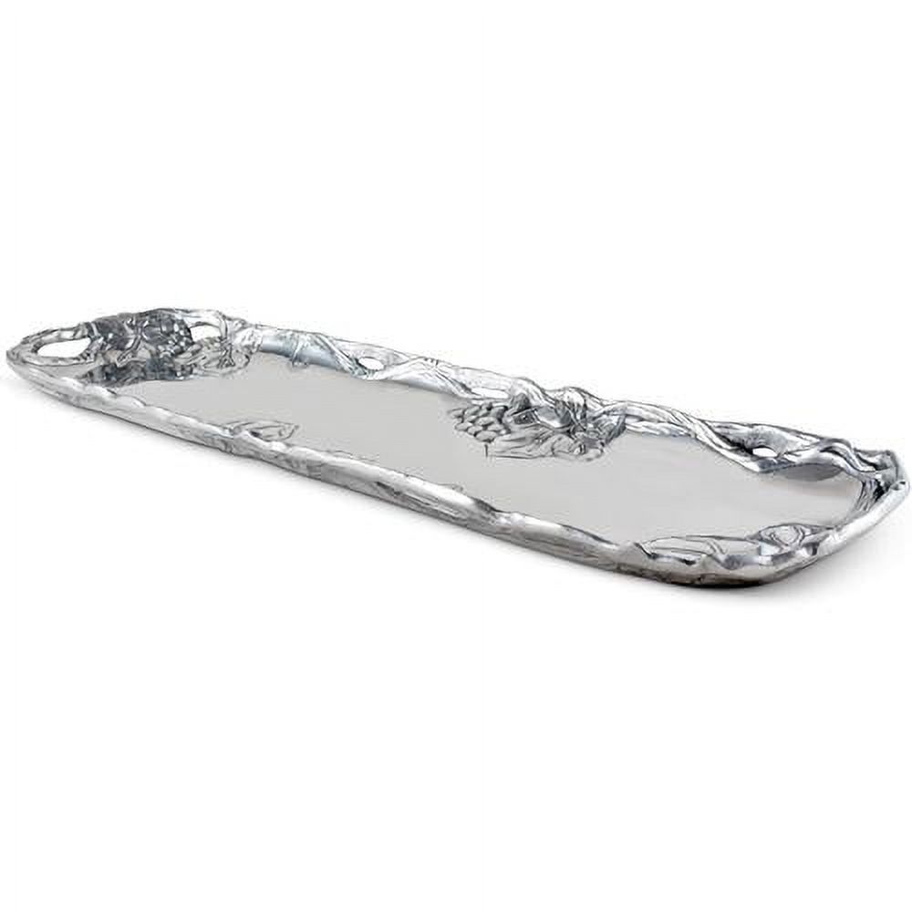 Designs Aluminum Metal Grape Vineyard Oblong Tray Heavy Vineyard Serving Platter 18 Inch X 5.25 Inch