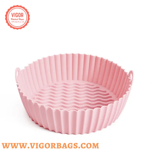 Silicone Non Stick Round Basket with Handles & 8 inch Basket Silicone Mat With Handle Combo Pack