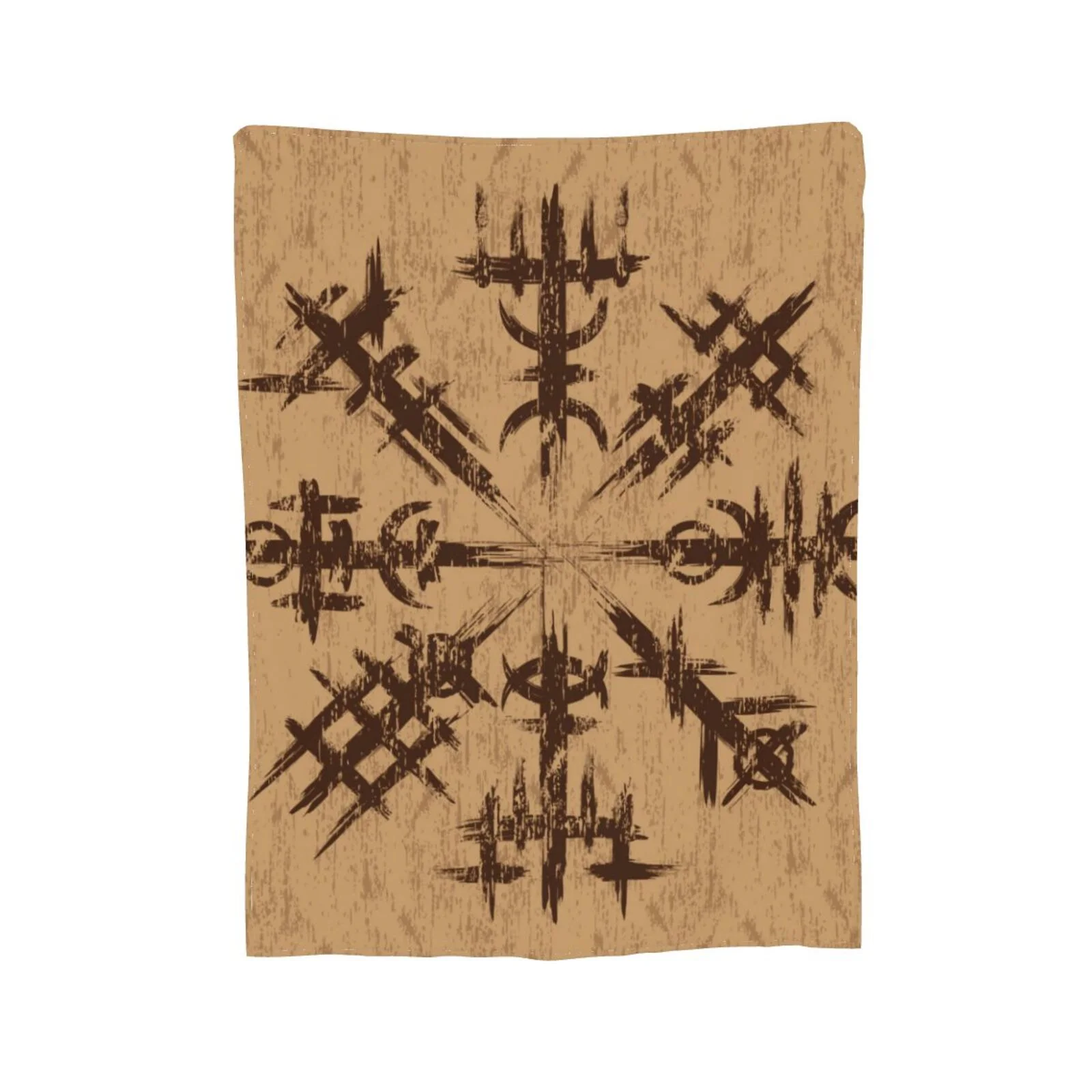 ZNDUO Brown Norse Viking Grunge Pattern Throw Blanket, Lightweight Cozy Soft Throw Blanket for Couch, 40