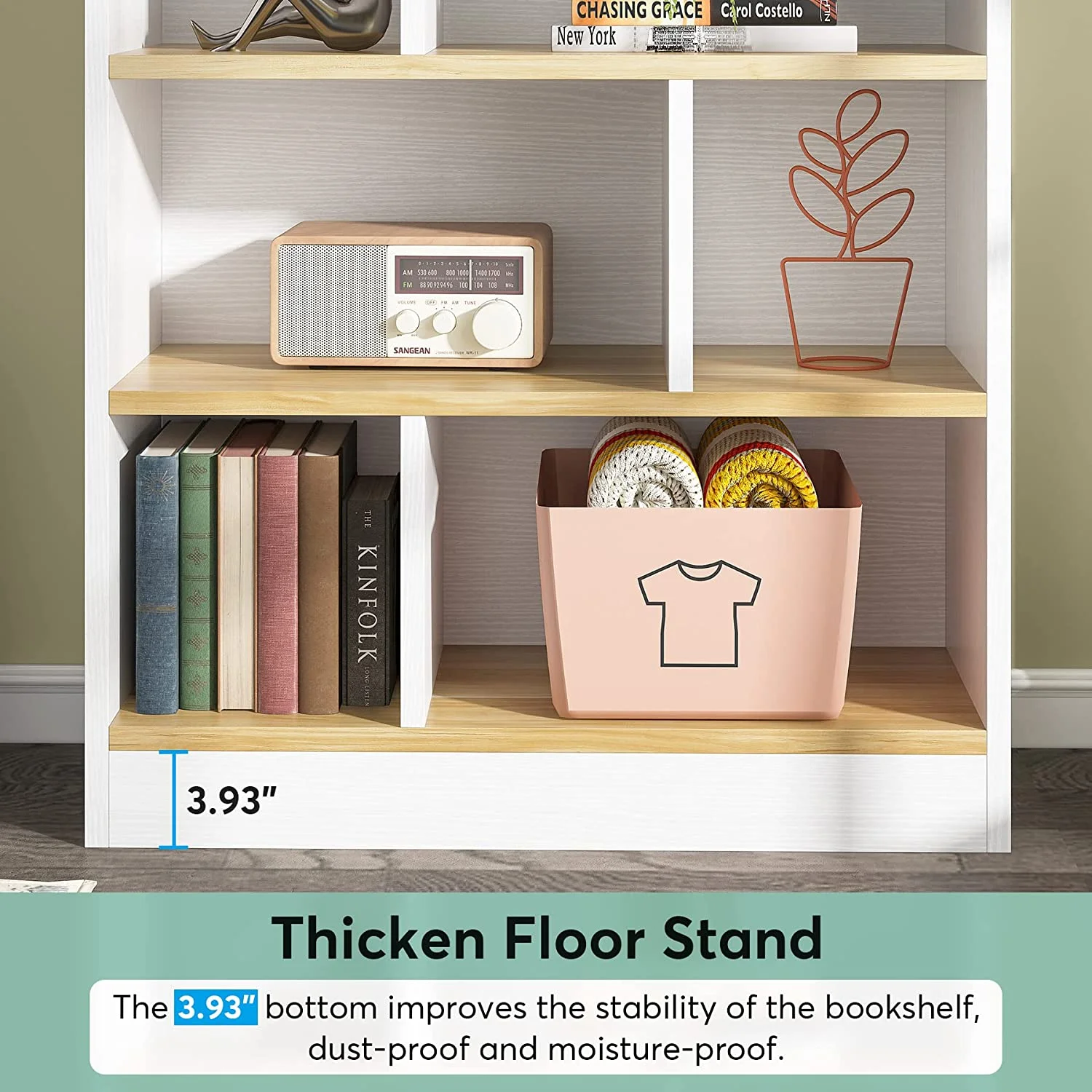 Tribesigns 72 inch Cube Bookcase, 6 Shelf Modern Tall Bookshelf Bookshelves for Living Room