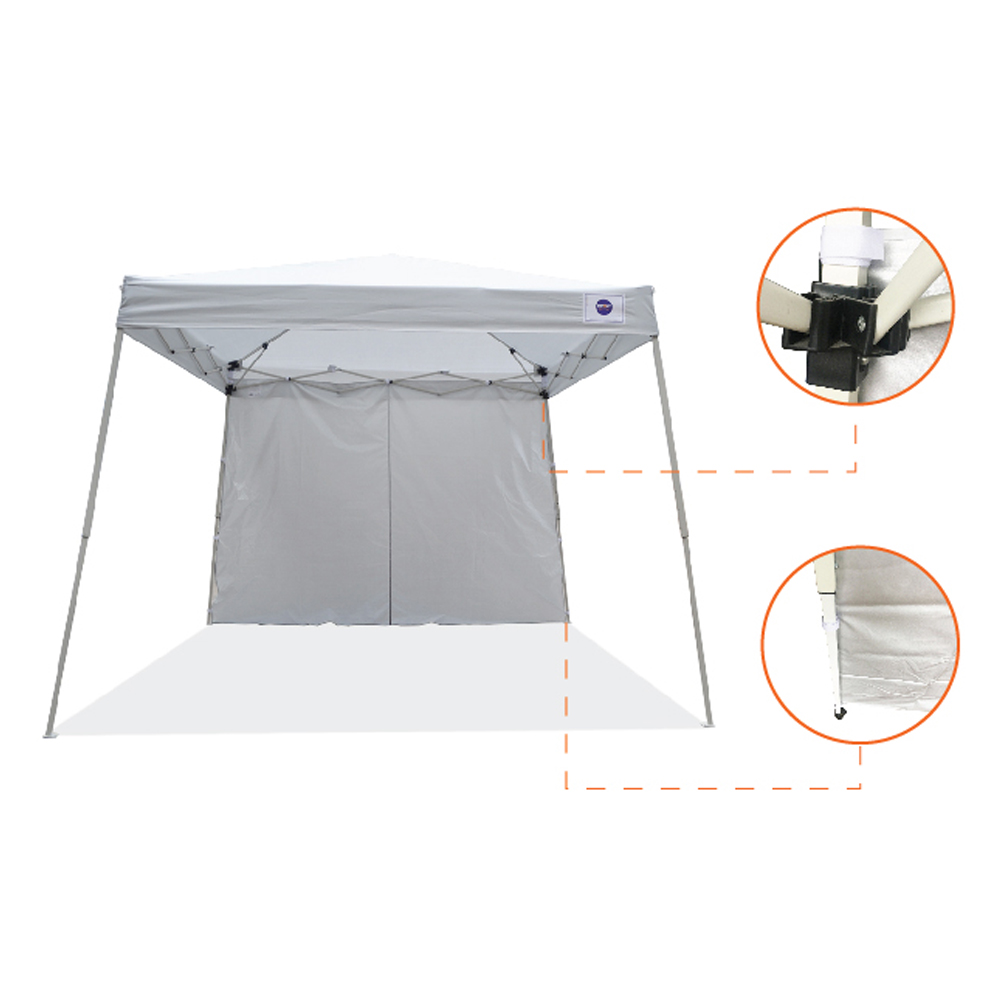 Impact Canopy Slant Leg Canopy with Single Sun Wall, White