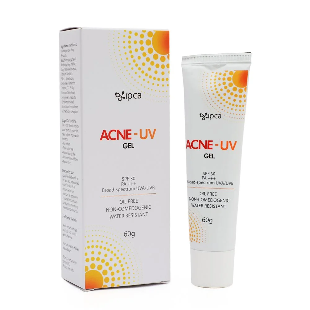 IPCA Acne-UV Oil Free Gel SPF 30 PA+++ Broad-Spectrum UVA/UVB Water Resistant Sunscreen 60g