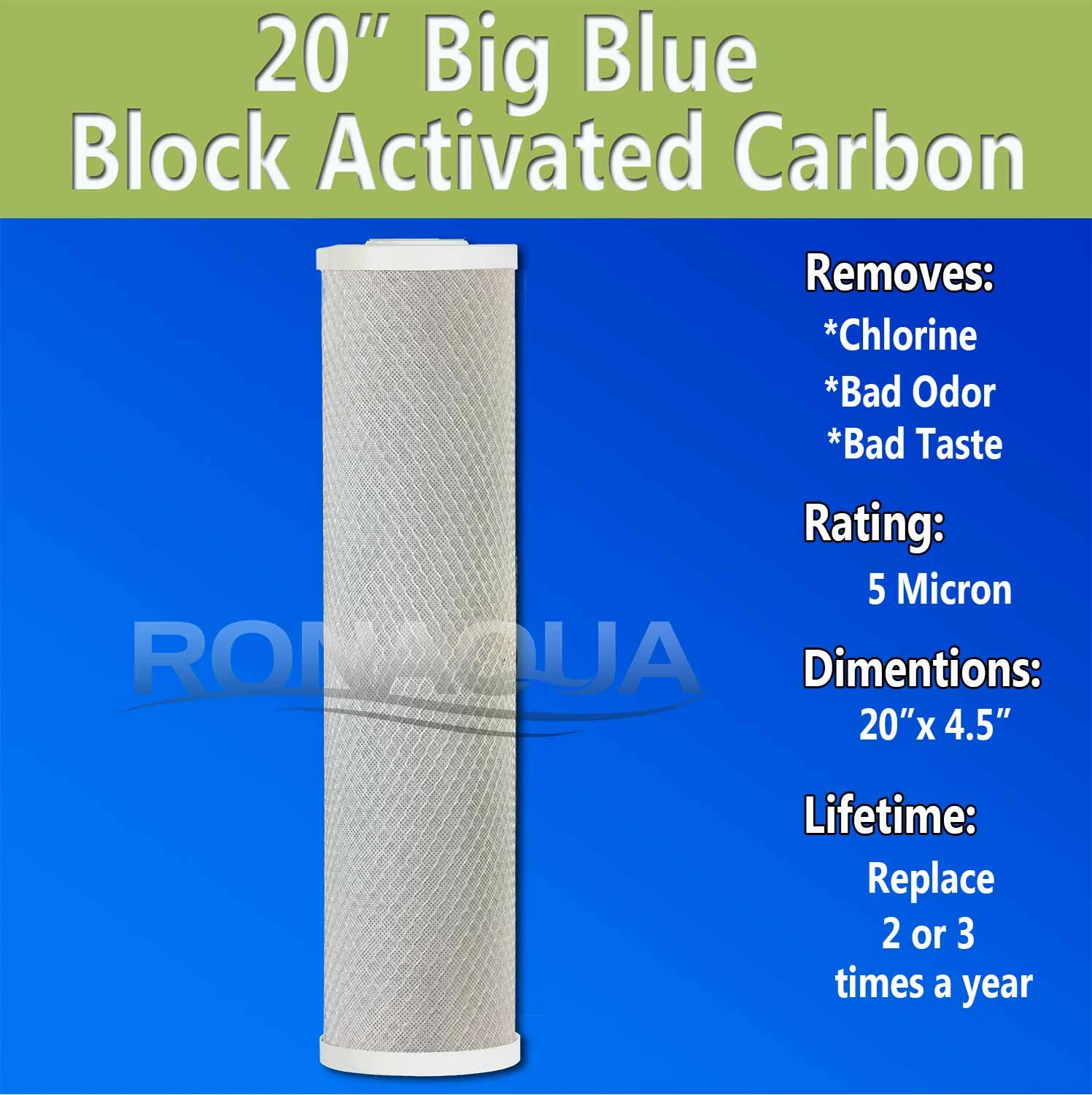 Big Blue CTO Carbon Block Water Filters 4.5
