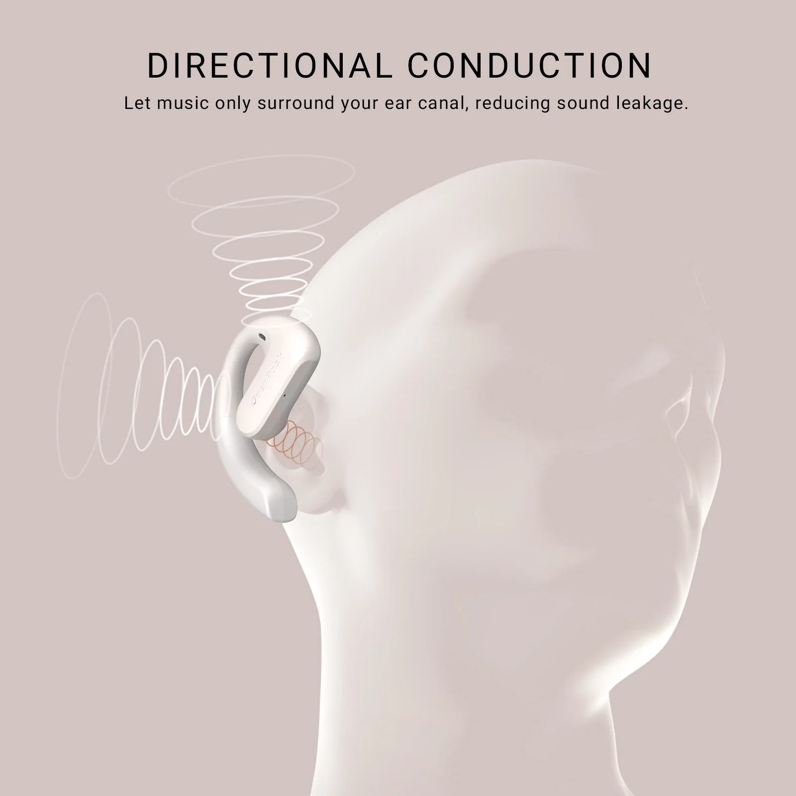 OpenRock S Open-Ear Conduction Noise Cancelling Headphones with Bluetooth 5.3 Wireless Over-Ear Earbuds Earphones 60H Playtime Deep Bass IPX5 Waterproof Built-in Call-Sliver