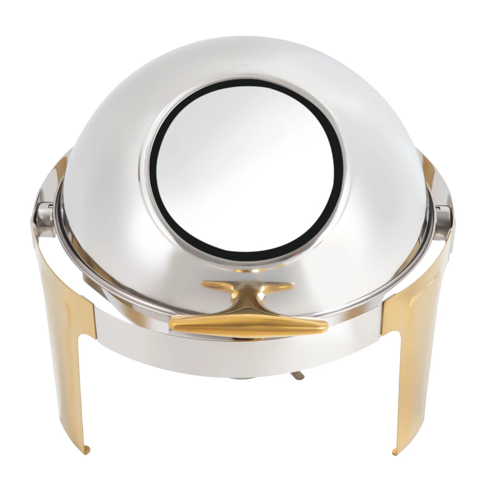 6.3 Quart Roll Top Chafing Dish Set Round Stainless Steel Buffet Warmer Chafer
