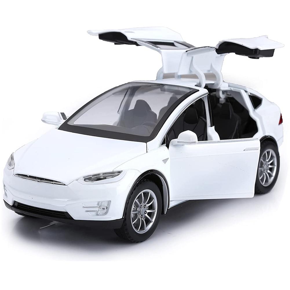Alloy 1/24 Model Car Diecast Gift Toy Vehicle Kids Collection for Tesla Model X 90D SUV Toy Car for Present Colletion