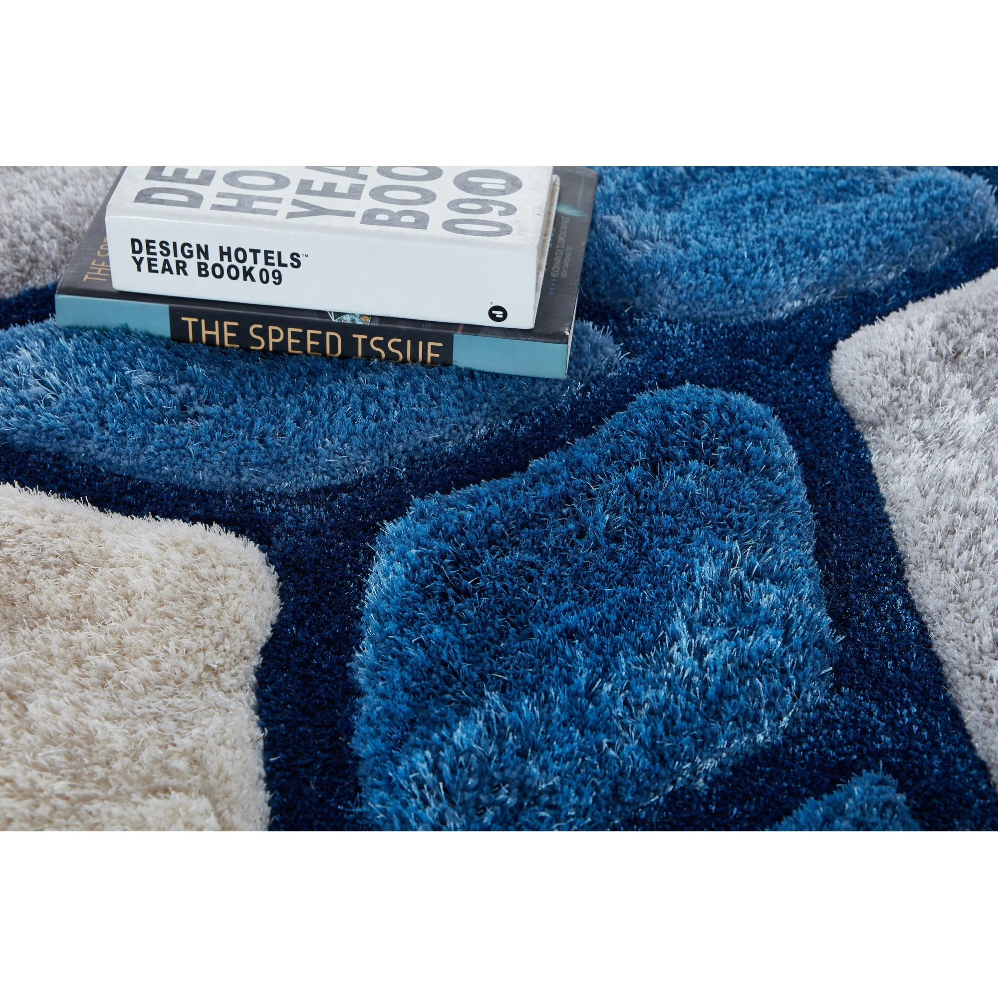 MDA Home Mateos Shag Blue Polyester Area Rug - 8' x 10'