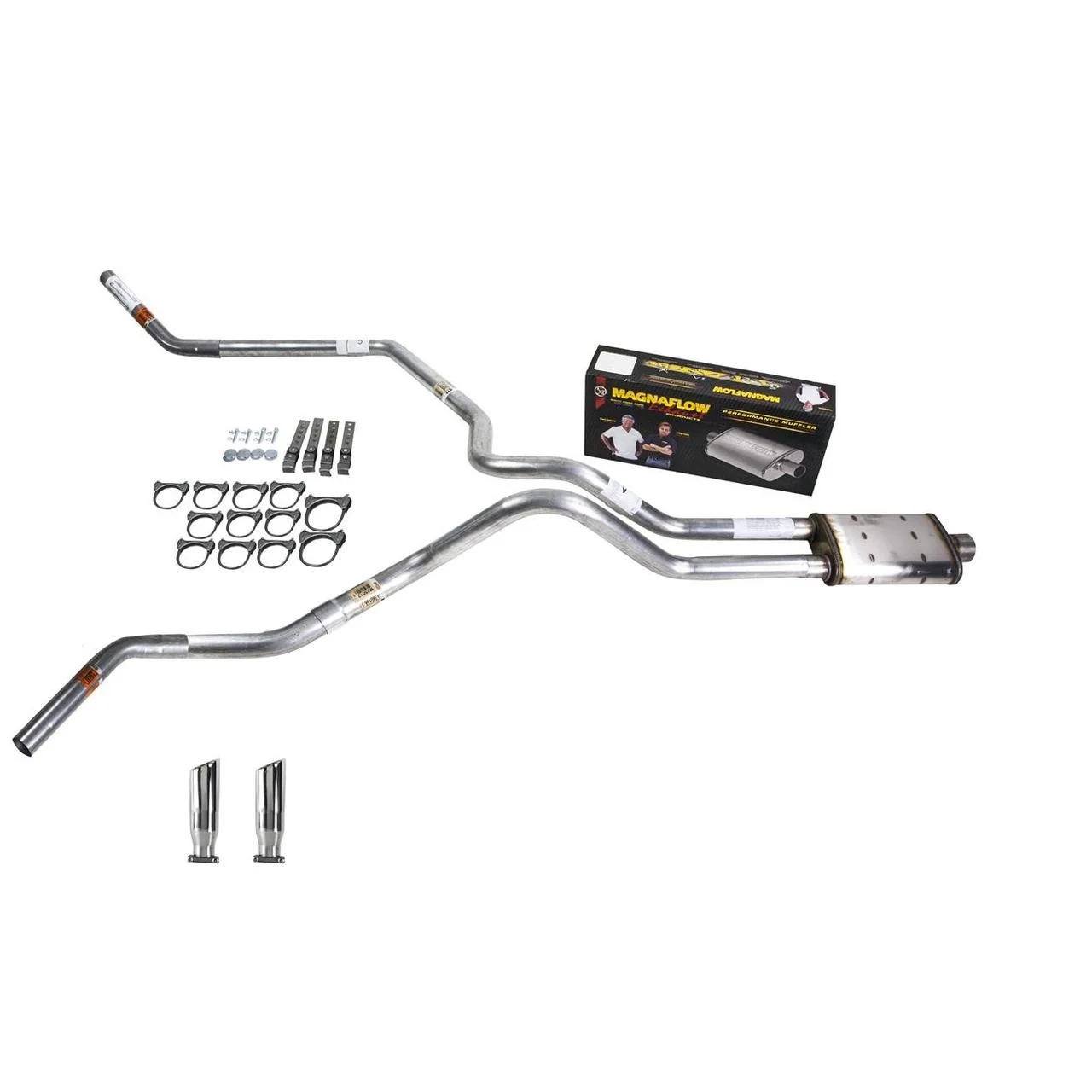 Ram 04-06 dual exhaust 2.5 MA pipe Magnaflow RC Tip Corner exit