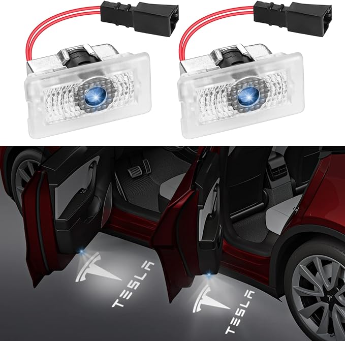 Motrobe for 2016-2023 Tesla Model Y Model 3 Model S, 2016-2021 Model X Integration Ultra-Brights Step Led Puddle Door Lights Never Fade with Extension Cord, Pack of 2 2023 Upgraded