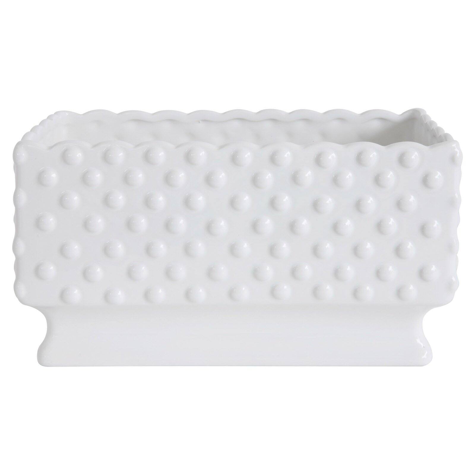 3R Studios White Hobnail Ceramic Planter