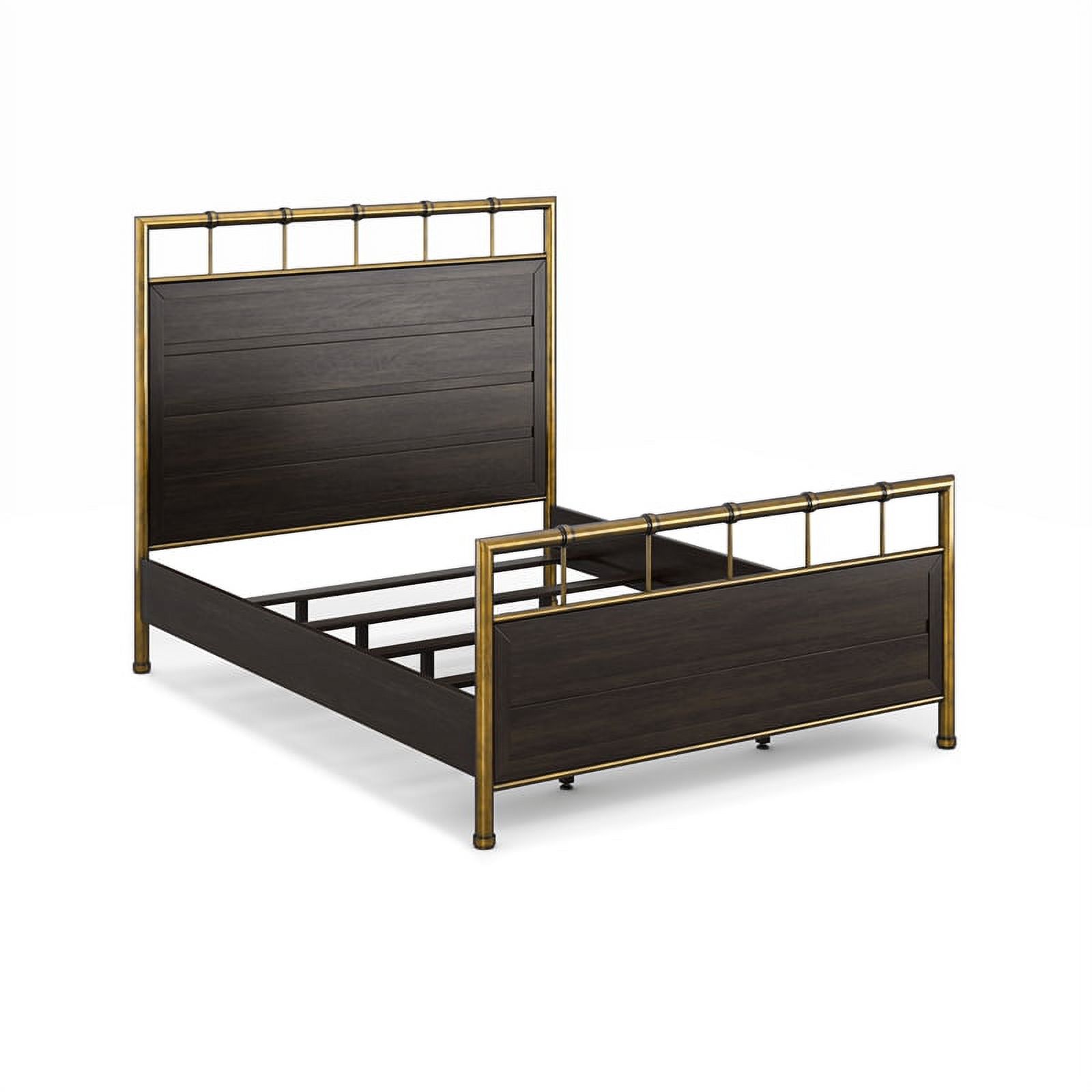 Home Square 2-Piece Set with Queen Framed Bed and Drawer Chest in Dark Brown