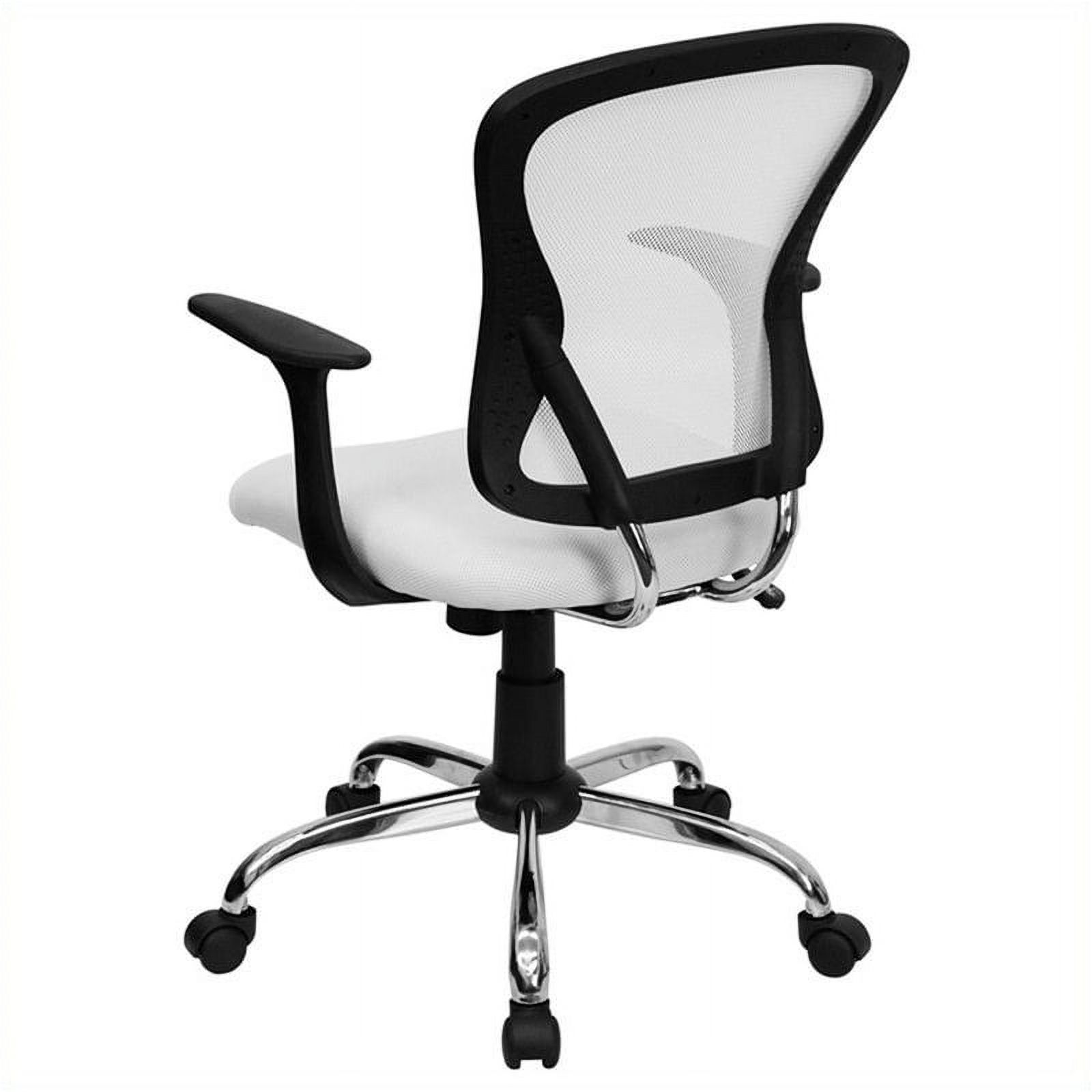 Scranton & Co Modern Mesh Fabric Mid-Back Office Chair in White