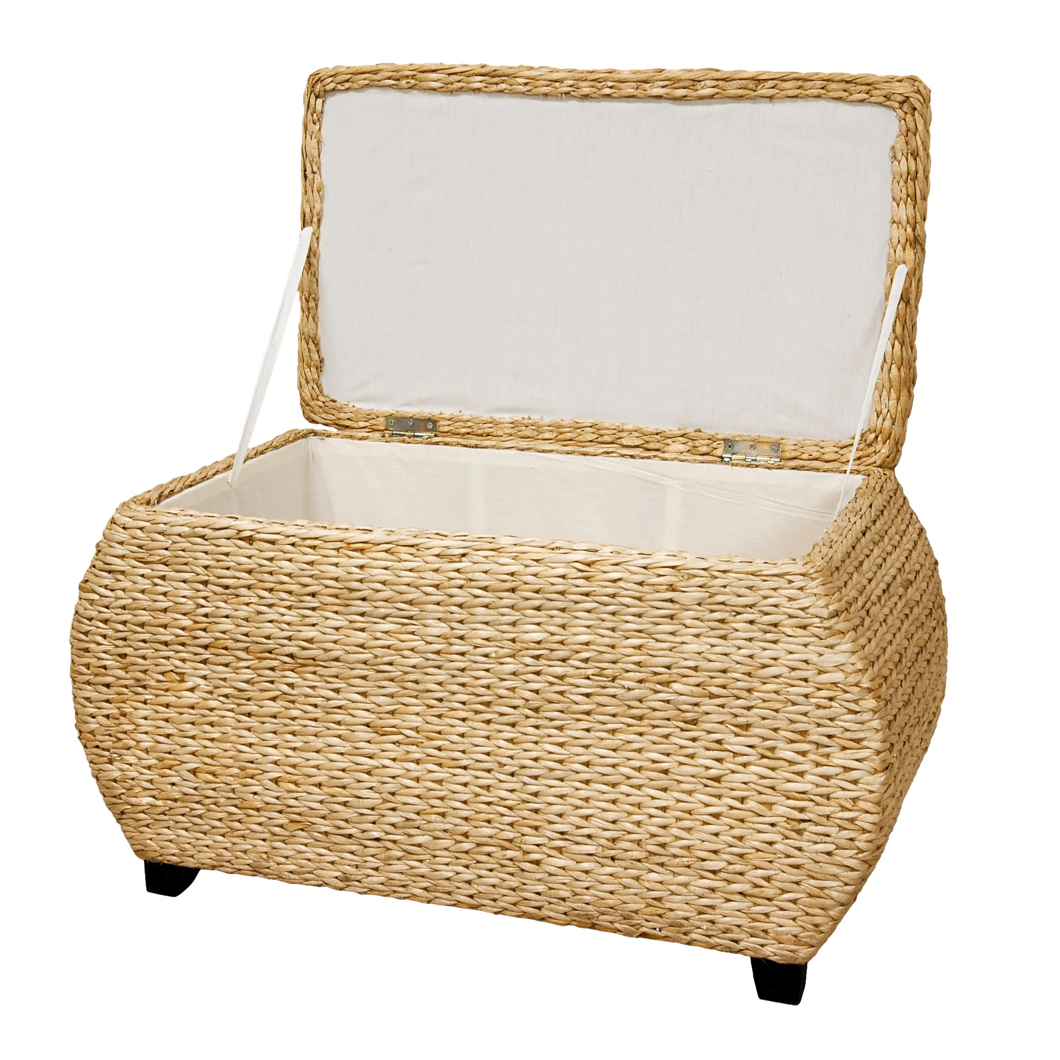 Oriental Furniture Woven Rush Grass Fiber Storage Box - Natural