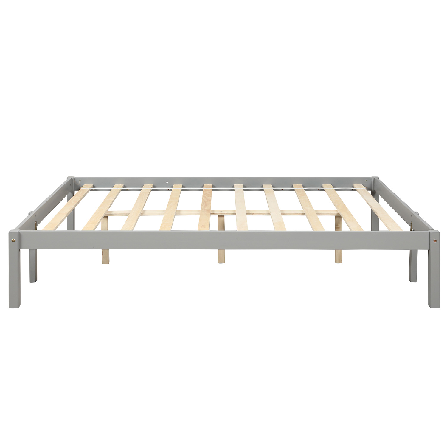 Twin Over Full Bunk Bed, Solid Wood Bunk Loft Bed Frame with Guardrail and Removable Ladder, Can be Separated into 2 Beds