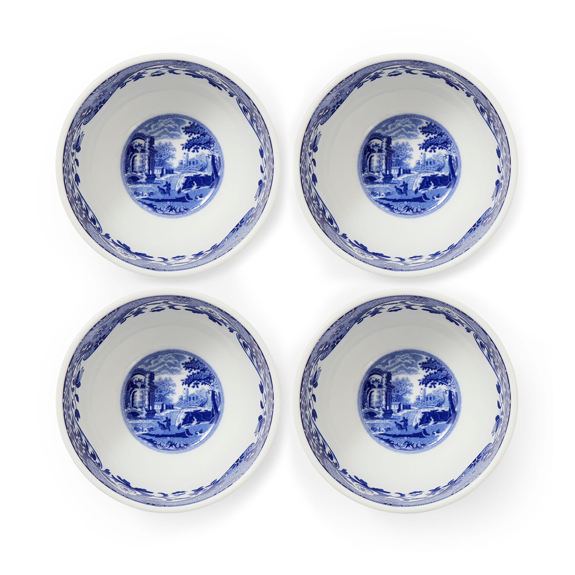 Spode Blue Italian Dip Bowls Set of 4, Blue/White
