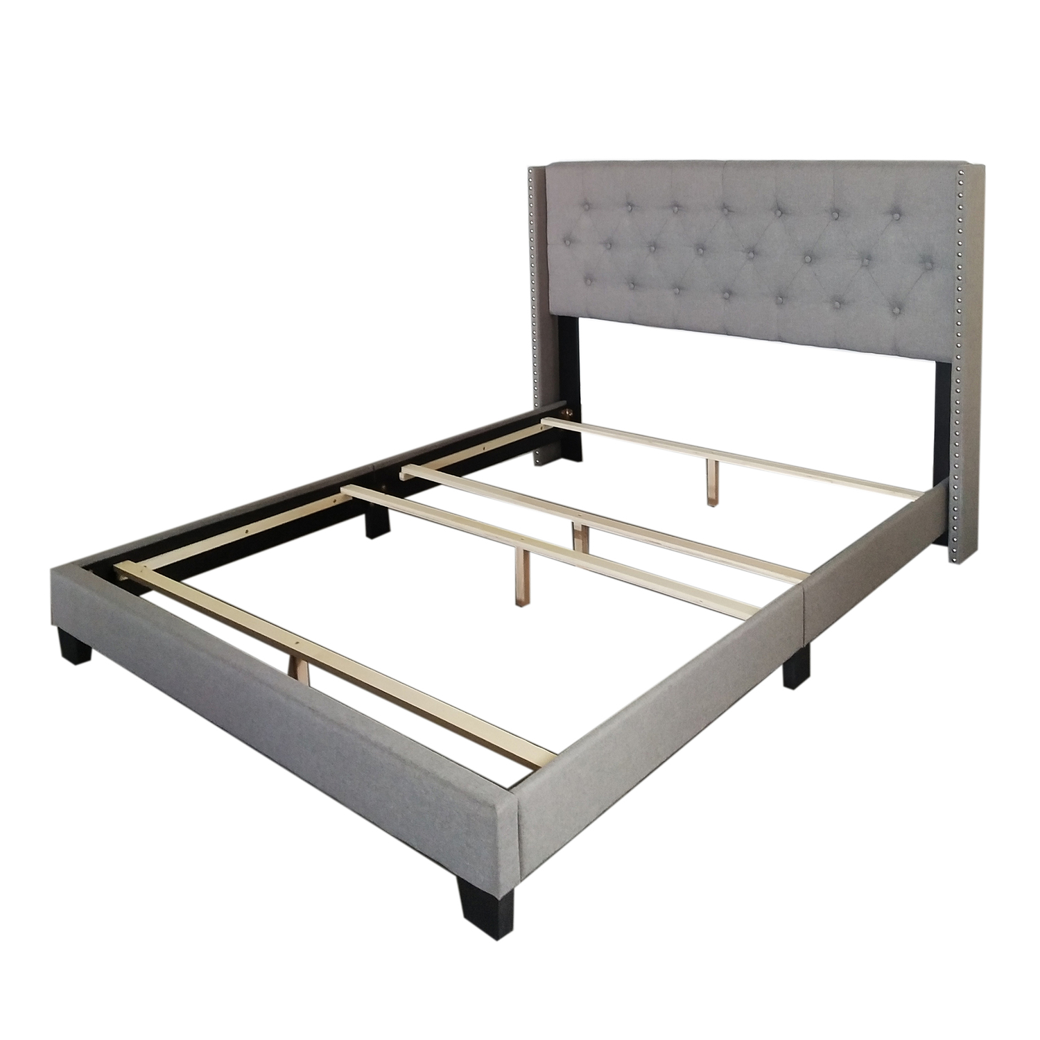 WHI 101-297D-LGY 54 in. Jedd Double Bed in Light Grey