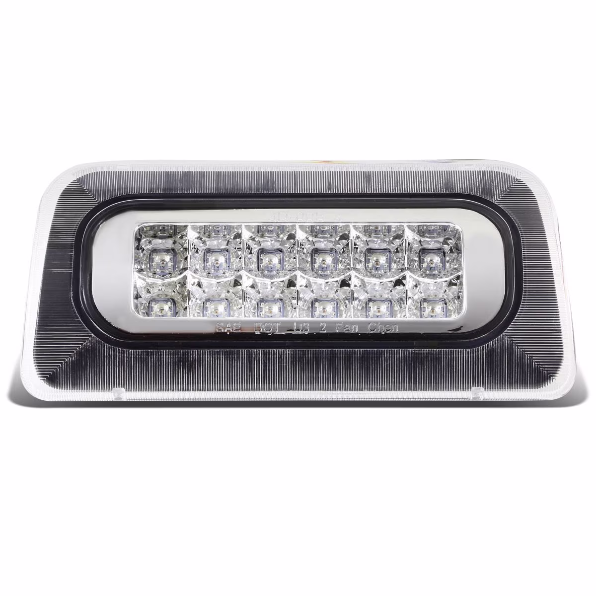 DNA Motoring 3BL-GMCSON-LED-CH For 1994 to 2003 Chevy S10 GMC Sonoma Standard Cab Dual Row LED 3rd Third Tail Brake Light Rear Stop Lamp Chrome Housing 95 96 97 98 99 00 01 02
