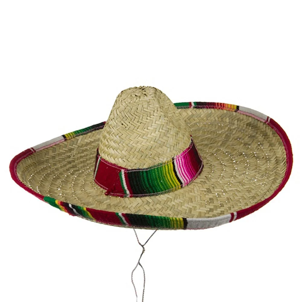 Serape Band Straw Sombrero Hat