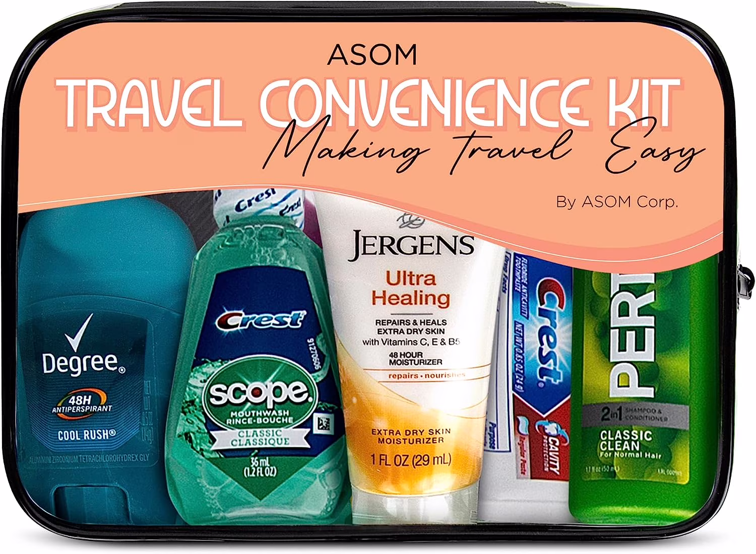 Unisex Toiletry Travel Kit, TSA Approved Personal Care Toiletries Hygiene Essentials Set, 20 Piece