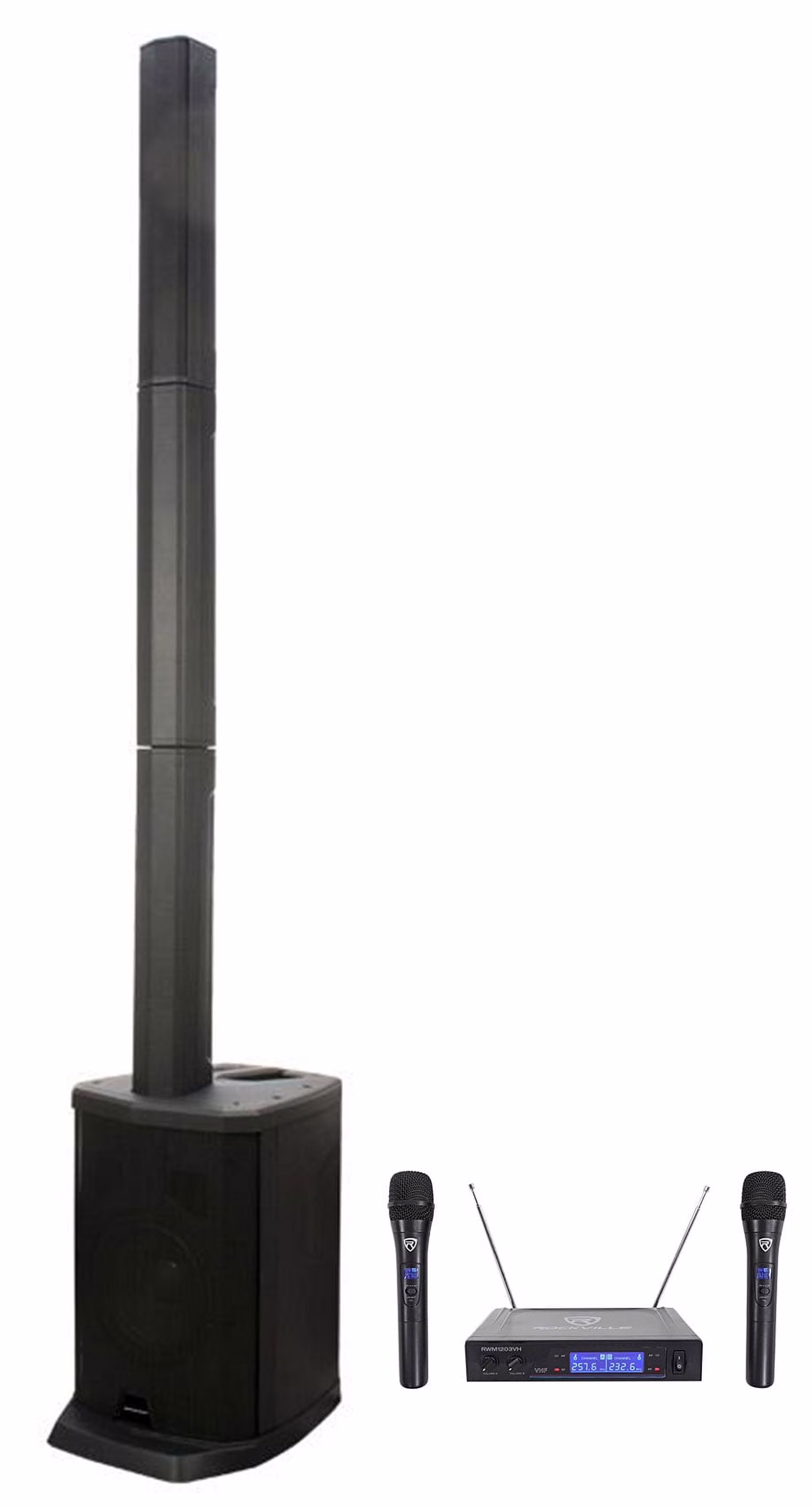 AMERICAN AUDIO APX CS8 Line Array DJ/PA Speaker w/Bluetooth+Sub+2) Wireless Mics