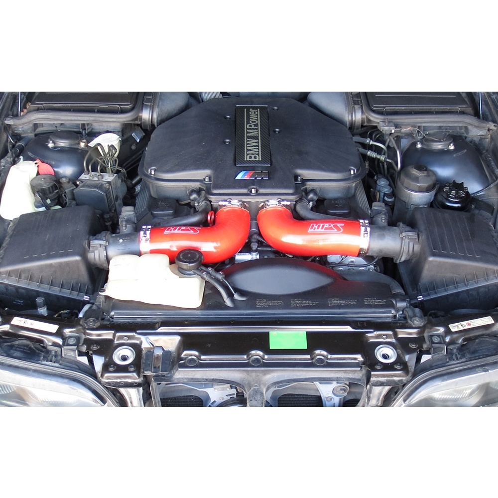 HPS Silicone Post MAF Dual Air Intake Tubes Kit Red 5.0L V8 for BMW 98-03 M5 E39