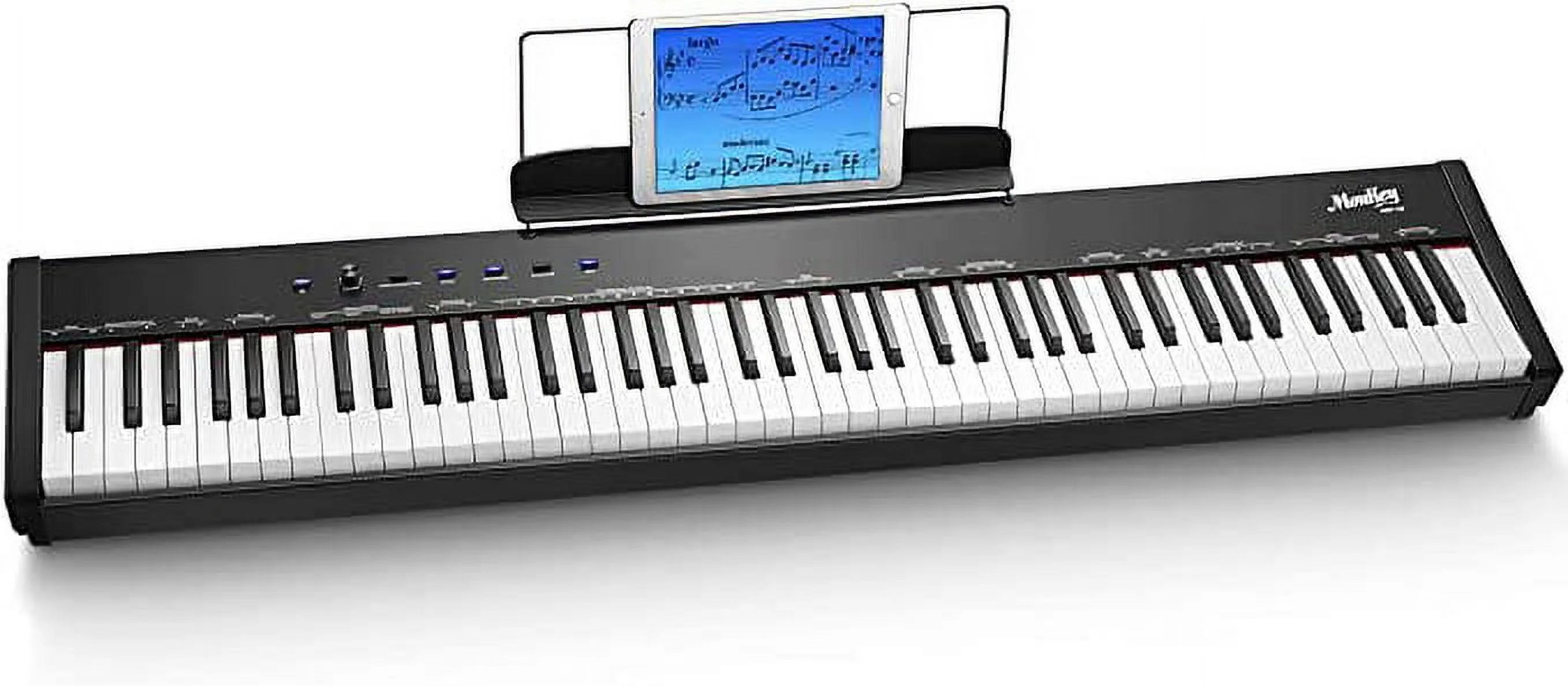 Moukey 88 Key Full-Size Weighted Electric Piano with 43 demo songs 83 rhythms 128 Premium Tones, Fabulous DREAM Chip, Includes Sustain Pedal, Stand, Power Supply, Excellent Gift for Piano Learner
