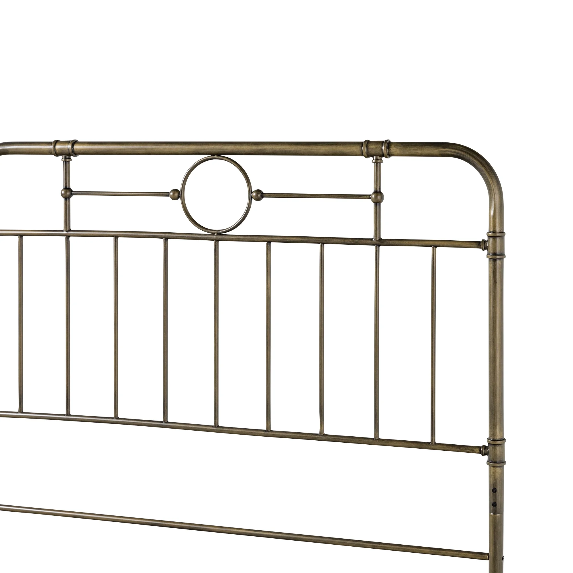 Walker Edison Scarlett Boho Farmhouse Antiqued Bronze Metal Pipe Queen Bed, Bronze