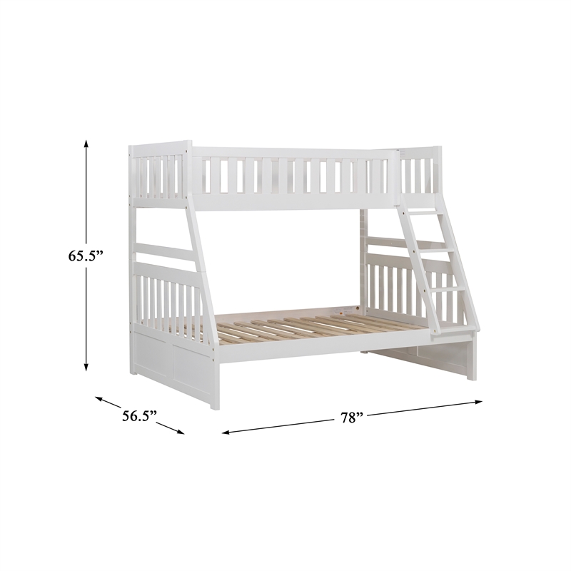 Lexicon Galen Transitional Wood Twin over Full Bunk Bed in White