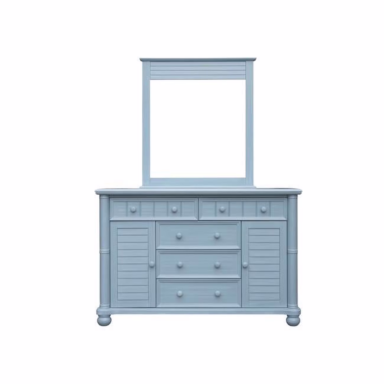 5 Drawer & 2 Cabinets Cool Breeze Dresser & Mirror