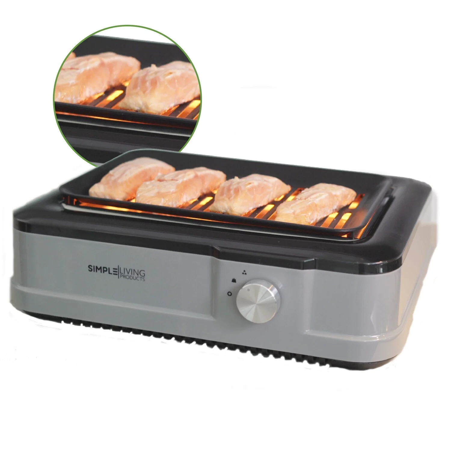 Simple Living Infrared Electric Indoor Smokeless Grill  Non Stick Ceramic 8x14