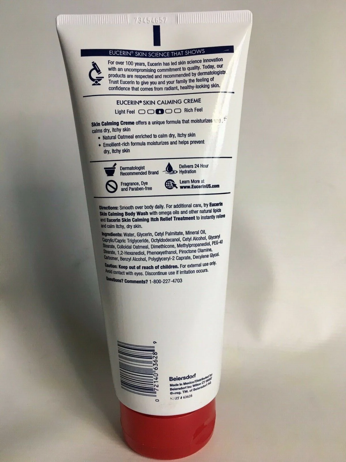 Eucerin Skin Calming Natural Oatmeal Enriched Creme 14 oz (Pack of 2)