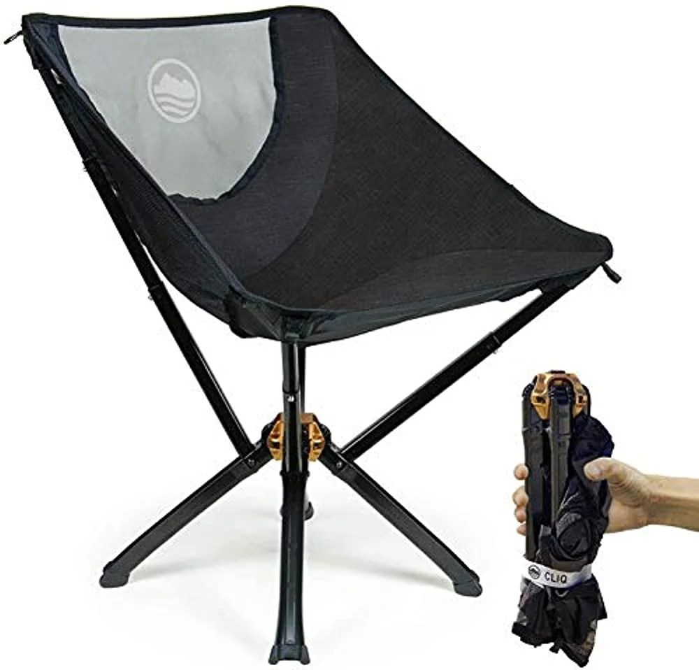 CLIQ Portable Chair Camping Chairs - A Small Collapsible Portable Chair That Goes Every Where Outdoors. Compact Folding Chair For Adults That Sets Up in 5 seconds | Camping Chair Supports 300 Lbs
